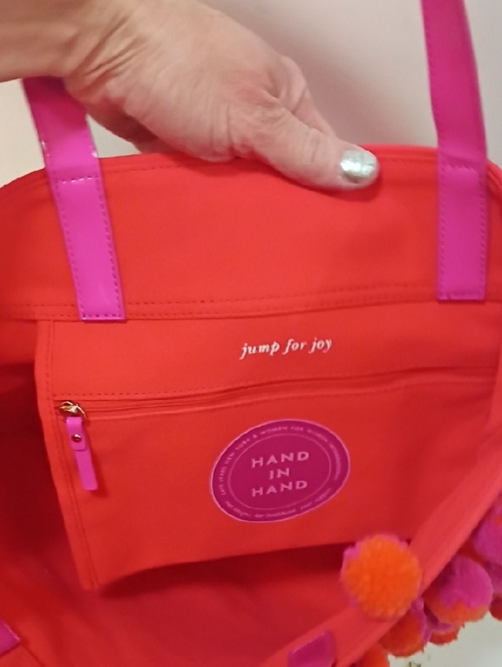 kate spade Pink Jump For Joy Orange And Pink Tote - Picture 9 of 11